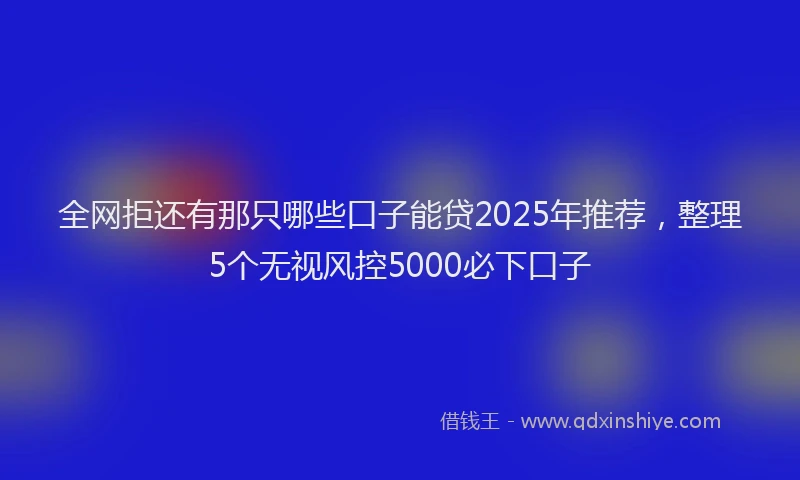 全网拒还有那只哪些口子能贷2025年推荐,整理5个无视风控5000必下口子