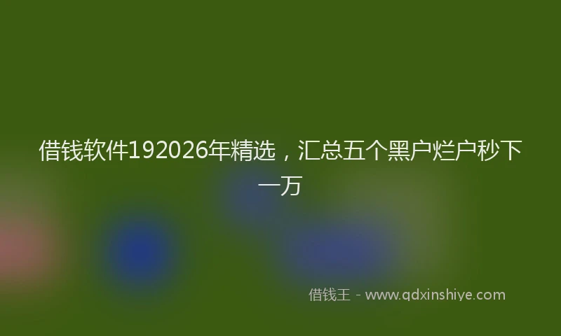 借钱软件192026年精选，汇总五个黑户烂户秒下一万