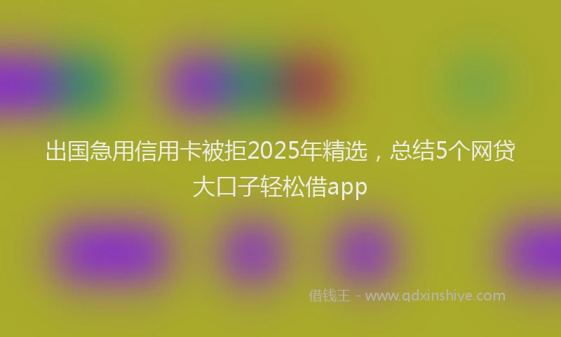 出国急用信用卡被拒2025年精选，总结5个网贷大口子轻松借app