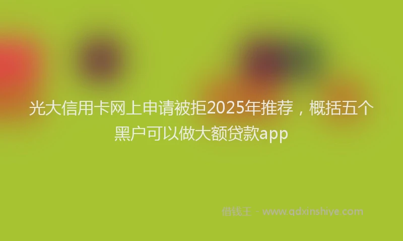 光大信用卡网上申请被拒2025年推荐，概括五个黑户可以做大额贷款app