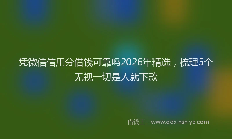凭微信信用分借钱可靠吗2026年精选，梳理5个无视一切是人就下款