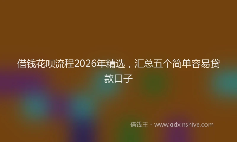 借钱花呗流程2026年精选，汇总五个简单容易贷款口子