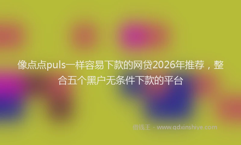 像点点puls一样容易下款的网贷2026年推荐，整合五个黑户无条件下款的平台