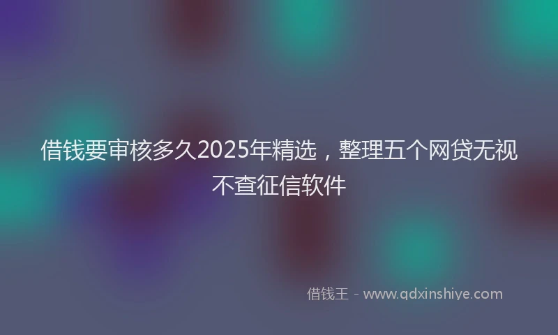 借钱要审核多久2025年精选，整理五个网贷无视不查征信软件