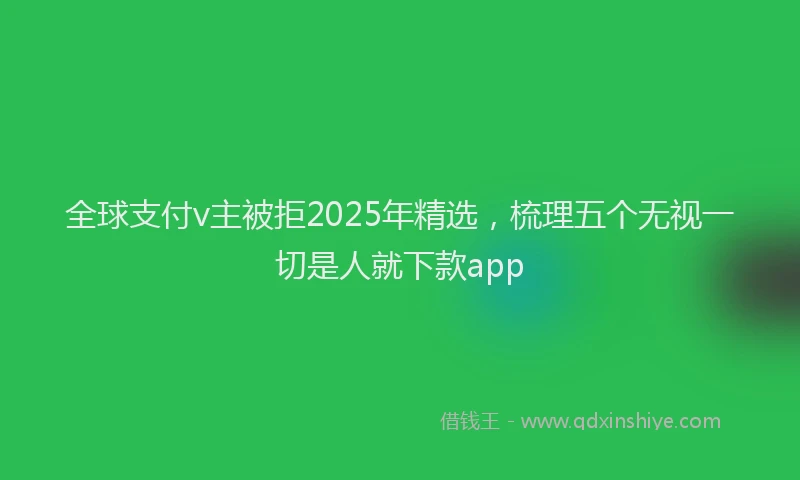 全球支付v主被拒2025年精选,梳理五个无视一切是人就下款app
