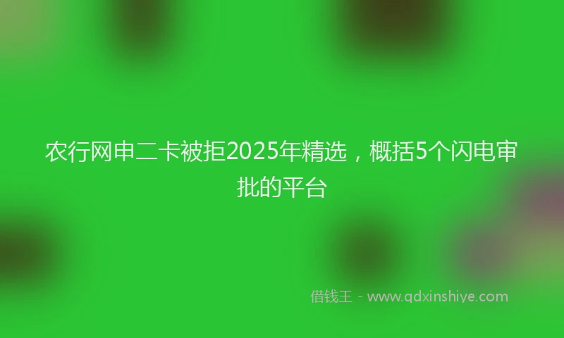 农行网申二卡被拒2025年精选，概括5个闪电审批的平台