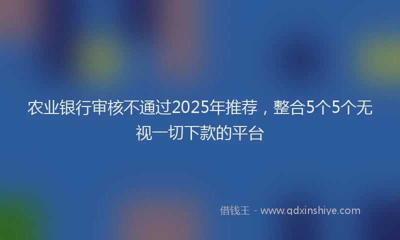 农业银行审核不通过2025年推荐，整合5个5个无视一切下款的平台