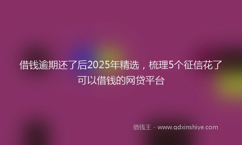 借钱逾期还了后2025年精选,梳理5个征信花了可以借钱的网贷平台
