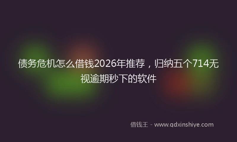 债务危机怎么借钱2026年推荐，归纳五个714无视逾期秒下的软件