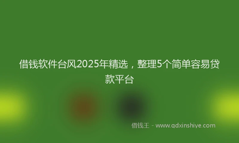 借钱软件台风2025年精选，整理5个简单容易贷款平台