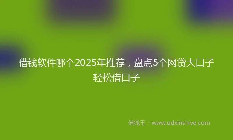 借钱软件哪个2025年推荐，盘点5个网贷大口子轻松借口子
