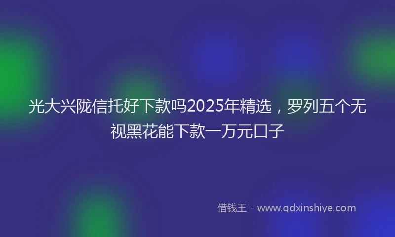 光大兴陇信托好下款吗2025年精选，罗列五个无视黑花能下款一万元口子
