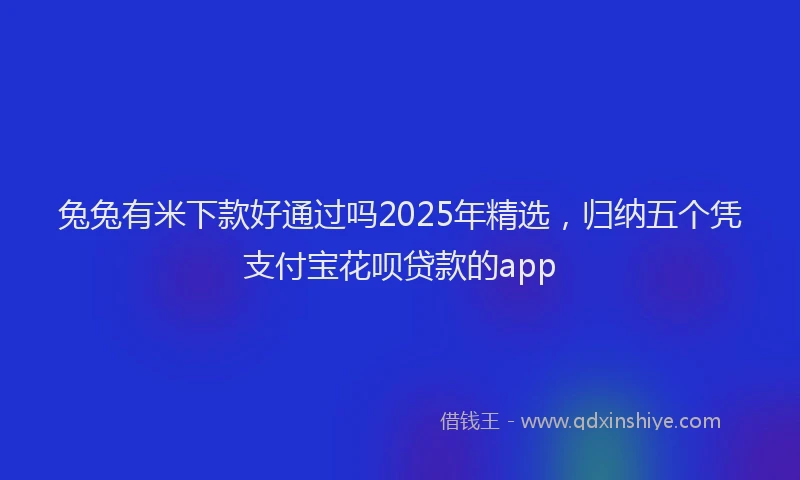 兔兔有米下款好通过吗2025年精选,归纳五个凭支付宝花呗贷款的app
