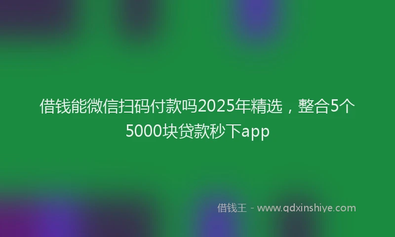 借钱能微信扫码付款吗2025年精选，整合5个5000块贷款秒下app