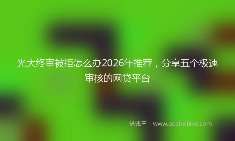 光大终审被拒怎么办2026年推荐，分享五个极速审核的网贷平台
