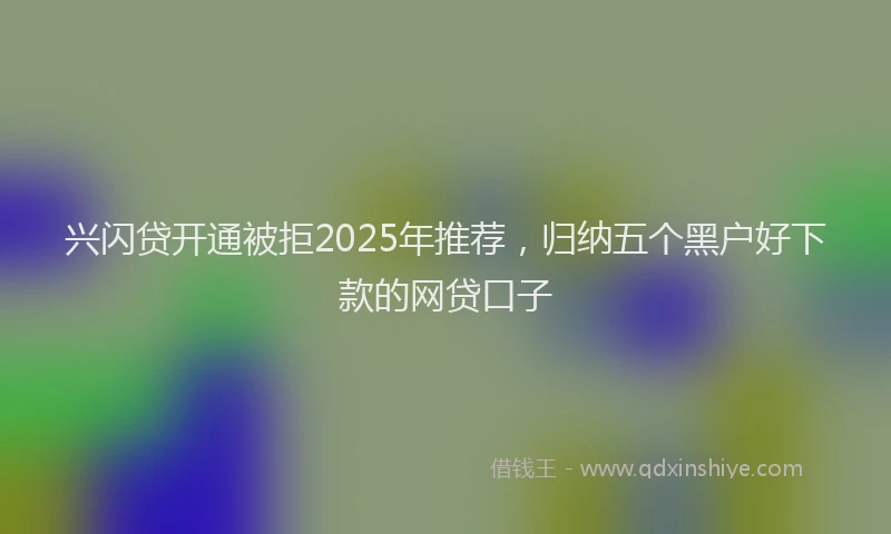 兴闪贷开通被拒2025年推荐，归纳五个黑户好下款的网贷口子
