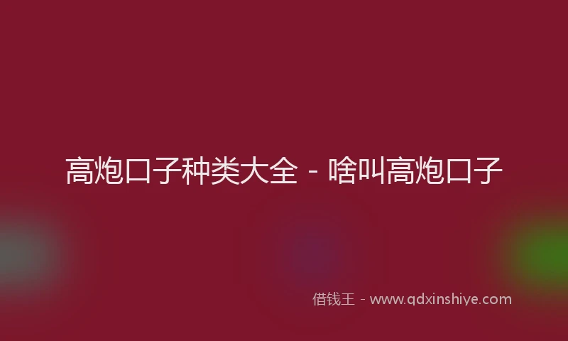 高炮口子种类大全 - 啥叫高炮口子