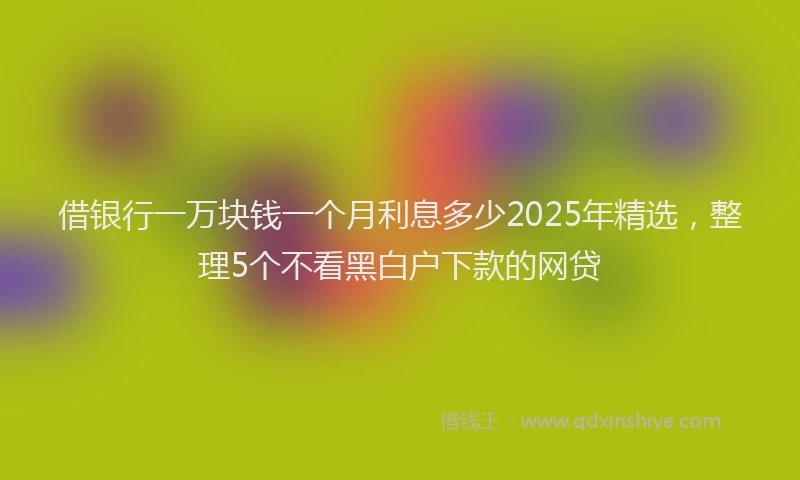 借银行一万块钱一个月利息多少2025年精选,整理5个不看黑白户下款的网贷