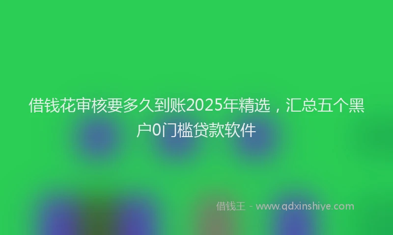 借钱花审核要多久到账2025年精选，汇总五个黑户0门槛贷款软件