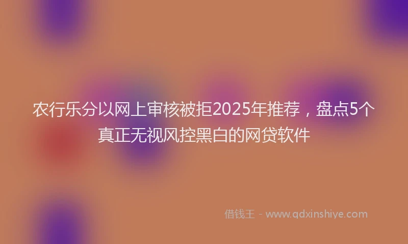农行乐分以网上审核被拒2025年推荐，盘点5个真正无视风控黑白的网贷软件