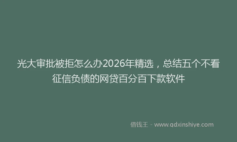 光大审批被拒怎么办2026年精选,总结五个不看征信负债的网贷百分百下款软件