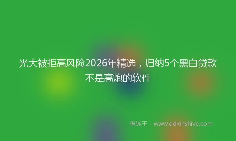 光大被拒高风险2026年精选,归纳5个黑白贷款不是高炮的软件