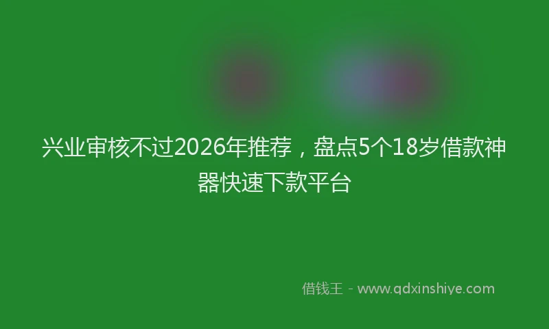 兴业审核不过2026年推荐，盘点5个18岁借款神器快速下款平台