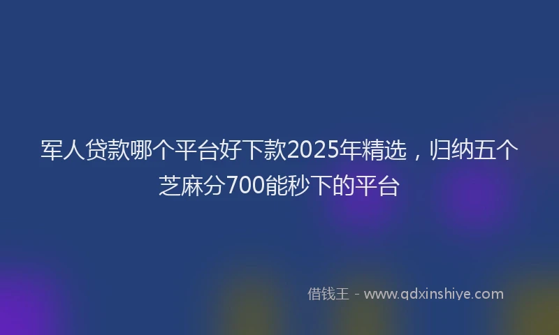 军人贷款哪个平台好下款2025年精选，归纳五个芝麻分700能秒下的平台