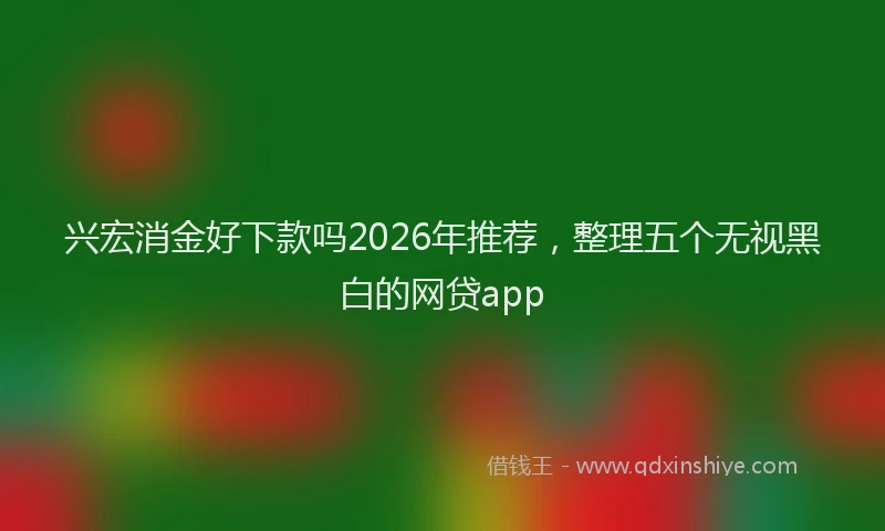 兴宏消金好下款吗2026年推荐,整理五个无视黑白的网贷app