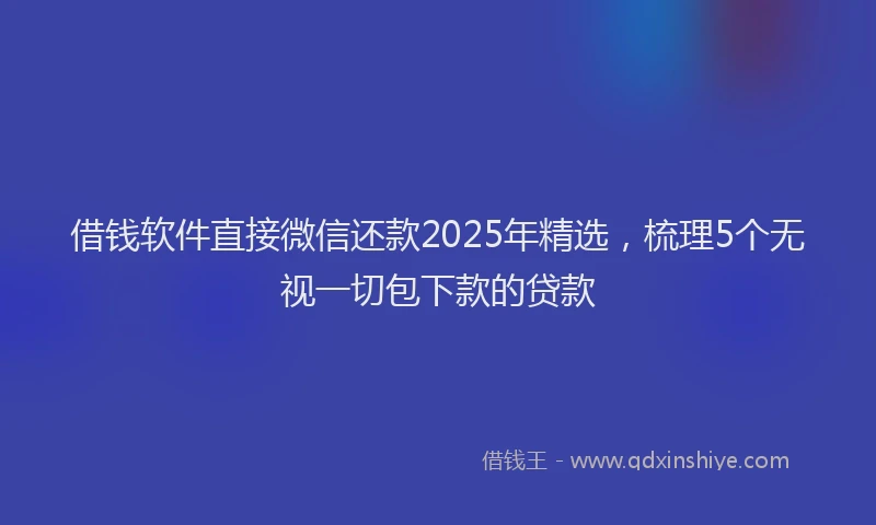 借钱软件直接微信还款2025年精选，梳理5个无视一切包下款的贷款
