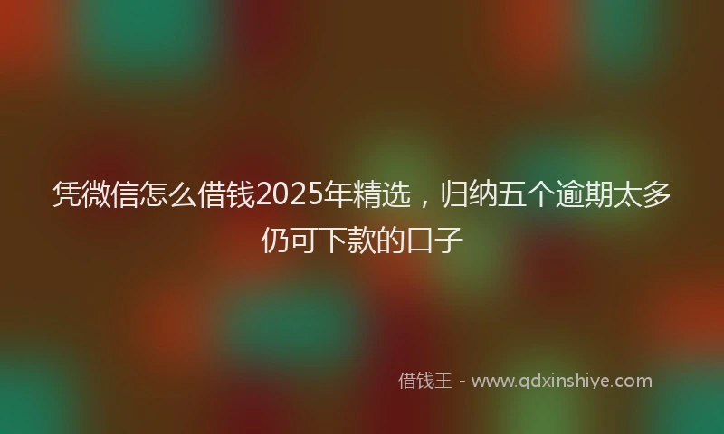 凭微信怎么借钱2025年精选，归纳五个逾期太多仍可下款的口子