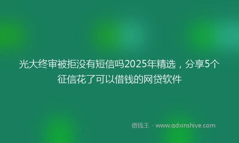 光大终审被拒没有短信吗2025年精选，分享5个征信花了可以借钱的网贷软件