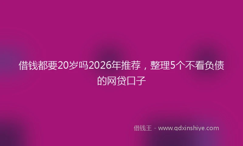 借钱都要20岁吗2026年推荐，整理5个不看负债的网贷口子