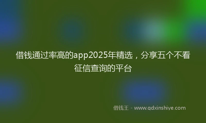 借钱通过率高的app2025年精选，分享五个不看征信查询的平台