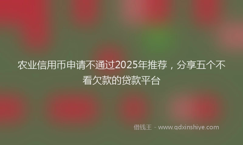 农业信用币申请不通过2025年推荐，分享五个不看欠款的贷款平台
