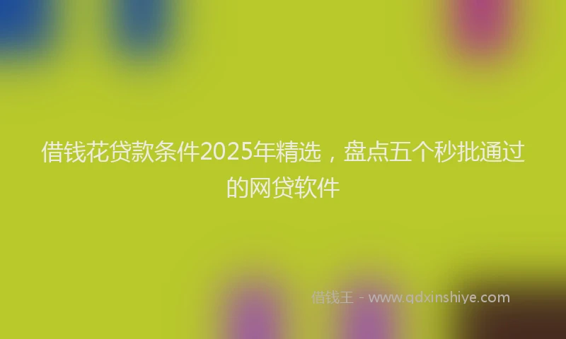 借钱花贷款条件2025年精选，盘点五个秒批通过的网贷软件