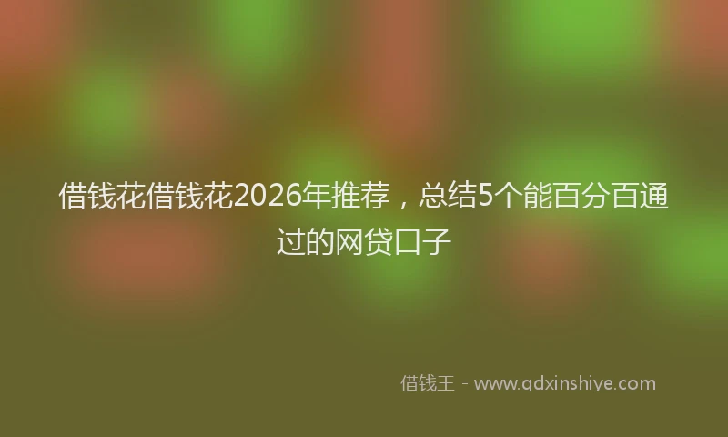 借钱花借钱花2026年推荐，总结5个能百分百通过的网贷口子