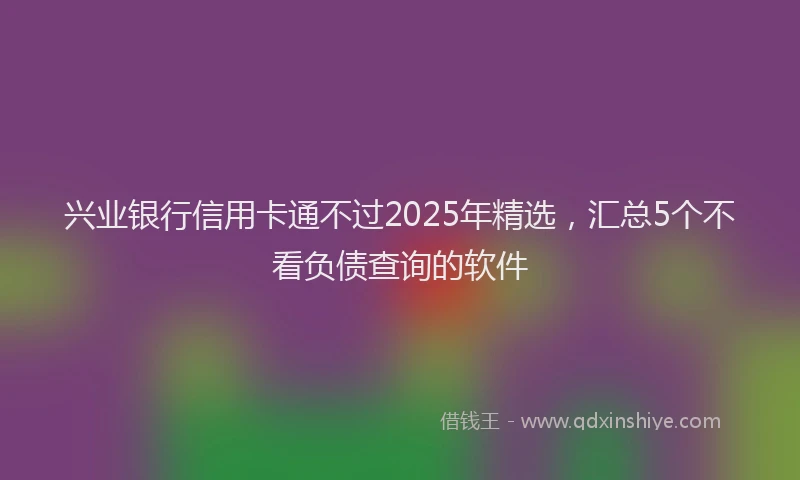 兴业银行信用卡通不过2025年精选，汇总5个不看负债查询的软件