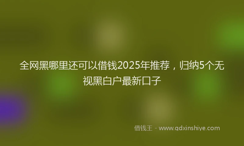 全网黑哪里还可以借钱2025年推荐，归纳5个无视黑白户最新口子