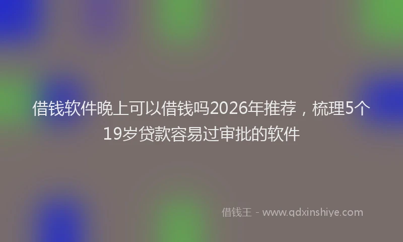 借钱软件晚上可以借钱吗2026年推荐，梳理5个19岁贷款容易过审批的软件