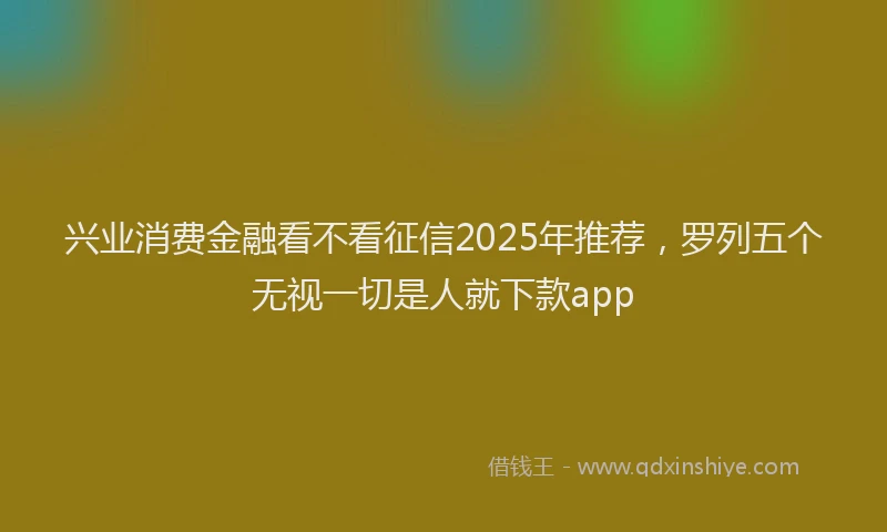 兴业消费金融看不看征信2025年推荐，罗列五个无视一切是人就下款app