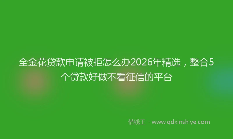 全金花贷款申请被拒怎么办2026年精选,整合5个贷款好做不看征信的平台
