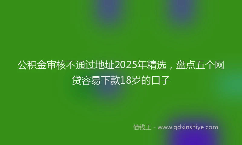 公积金审核不通过地址2025年精选，盘点五个网贷容易下款18岁的口子