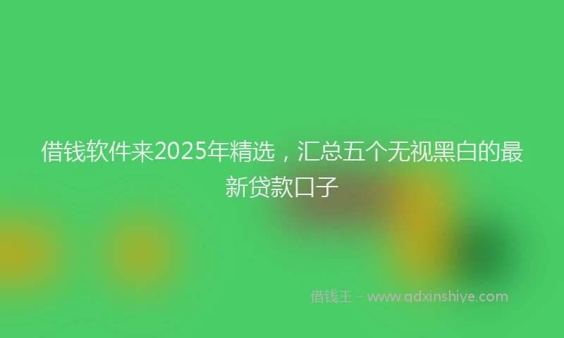 借钱软件来2025年精选，汇总五个无视黑白的最新贷款口子