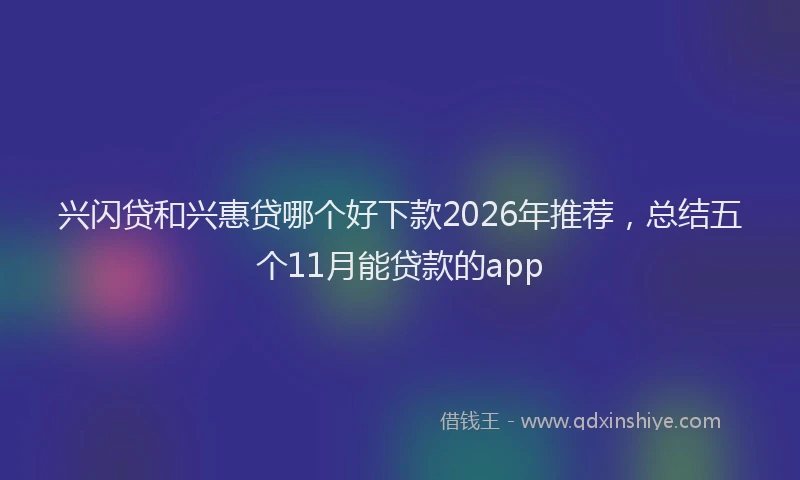 兴闪贷和兴惠贷哪个好下款2026年推荐，总结五个11月能贷款的app