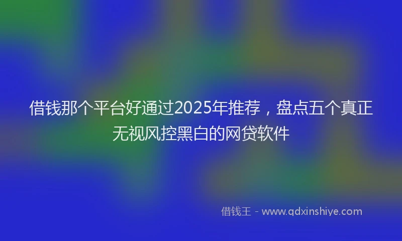 借钱那个平台好通过2025年推荐，盘点五个真正无视风控黑白的网贷软件