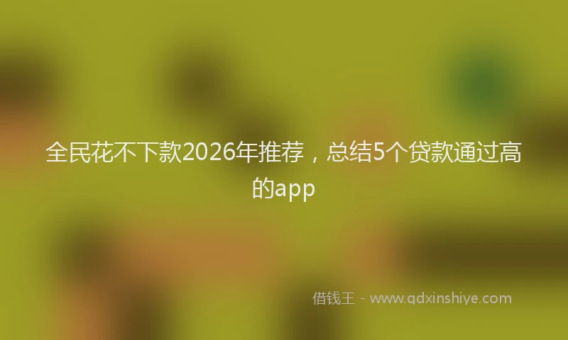 全民花不下款2026年推荐，总结5个贷款通过高的app
