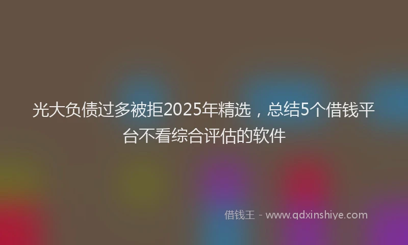 光大负债过多被拒2025年精选，总结5个借钱平台不看综合评估的软件