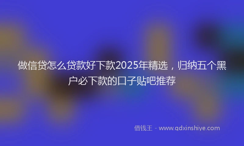 做信贷怎么贷款好下款2025年精选，归纳五个黑户必下款的口子贴吧推荐