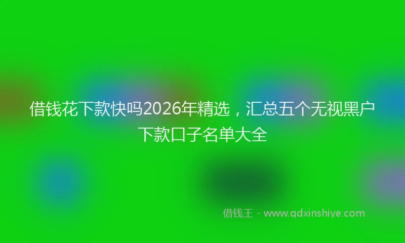 借钱花下款快吗2026年精选,汇总五个无视黑户下款口子名单大全